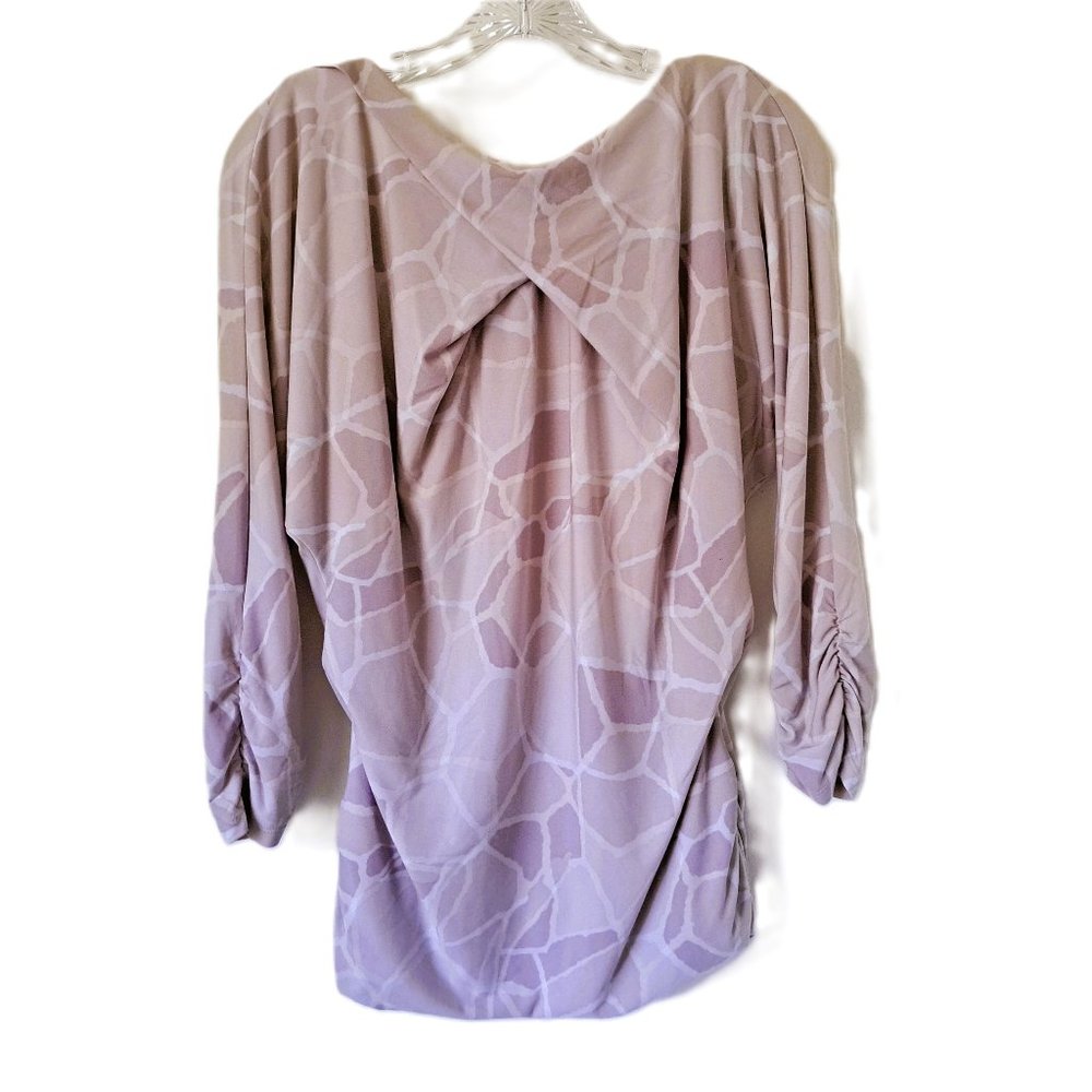 Jennifer Lopez Top Camouflage Beige Color Boat Neck Size M
